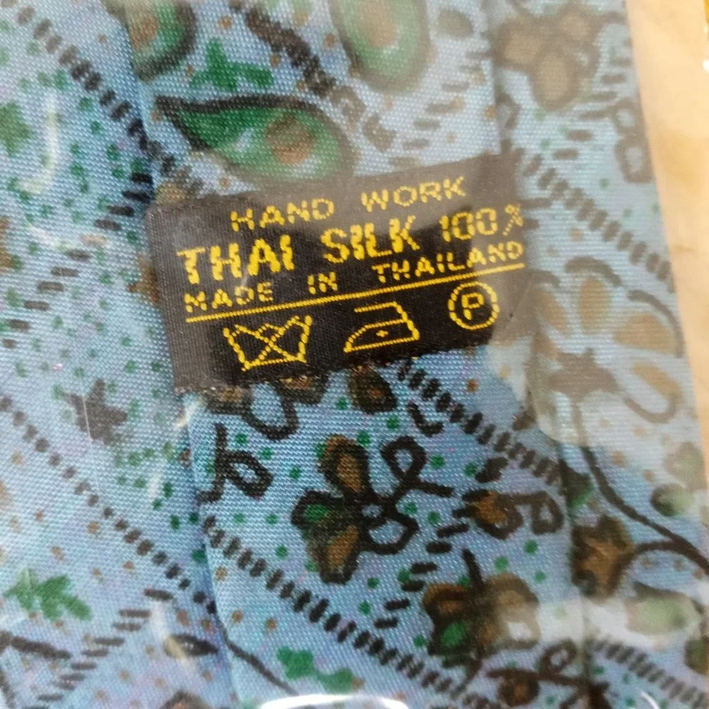 Thai Silk Hand Woven Neck Ties Made in Thailand Lot of 3 Floral pattern